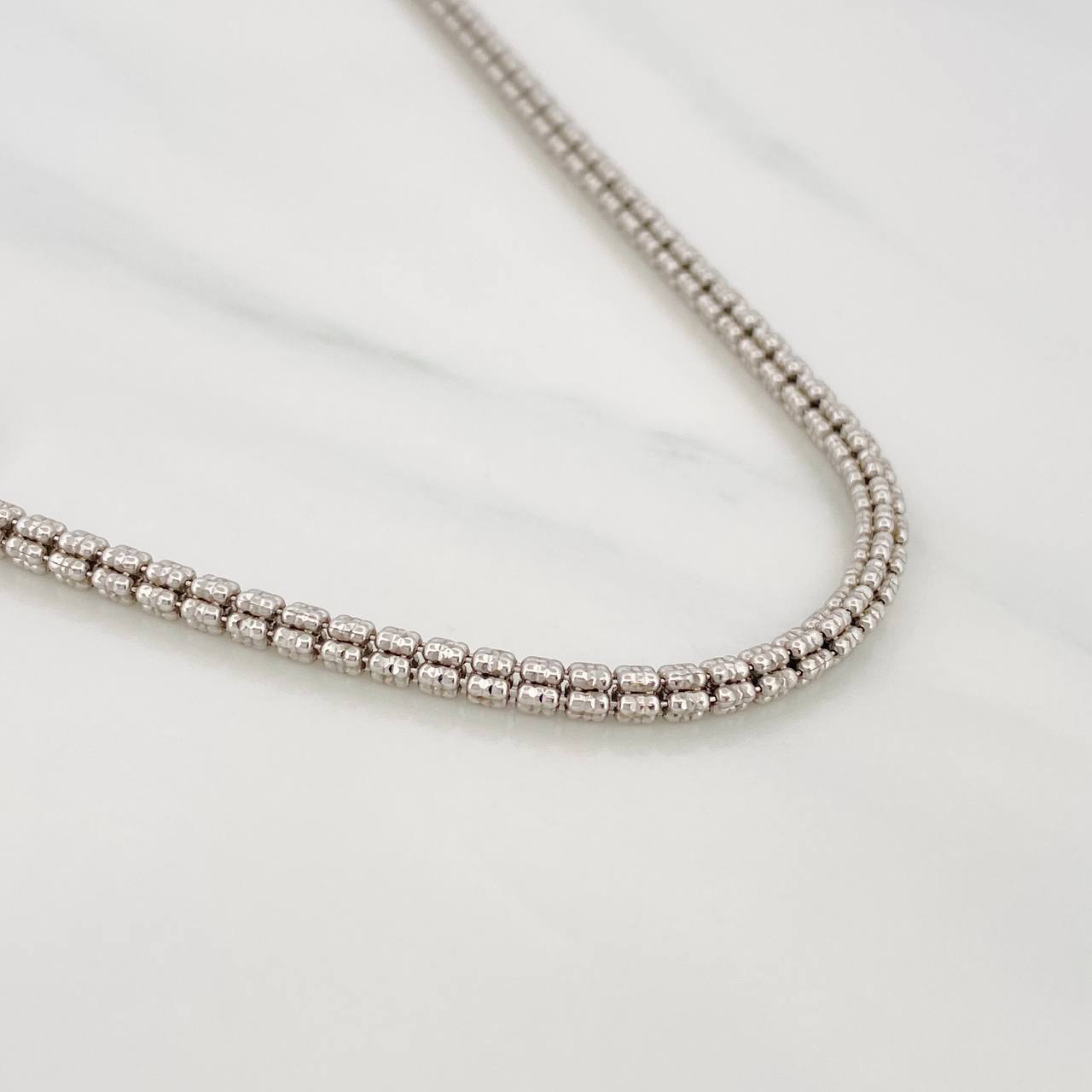Cadena Ice 12.3g / 60cm / 2.4mm Oro Blanco 18K