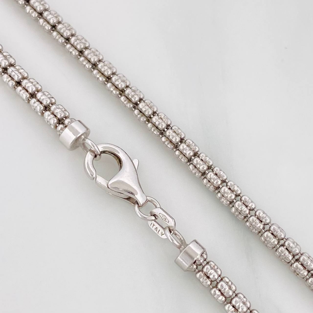 Cadena Ice 12.3g / 60cm / 2.4mm Oro Blanco 18K