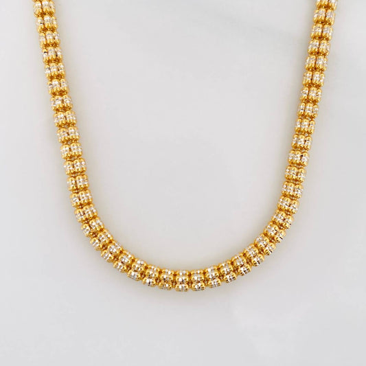 Cadena Ice 28.65g / 70cm / 3.7mm Dos Oros Amarillo Blanco 18K