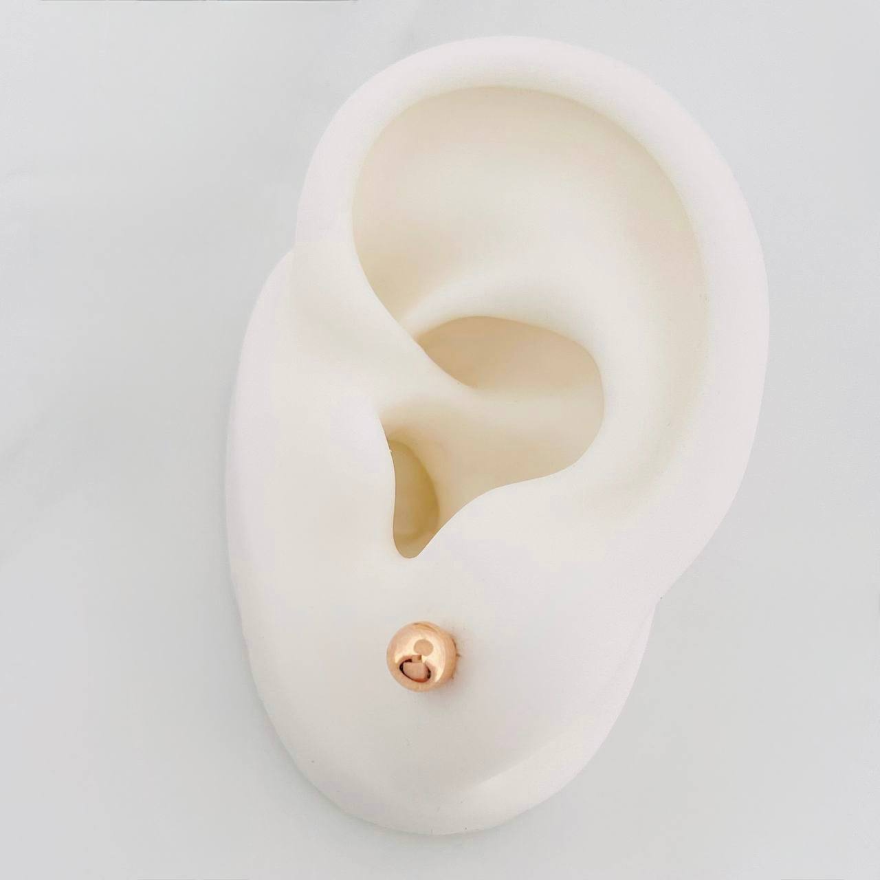 Topos Bola Lisa 0.6g / 6mm Oro Rosa 18K