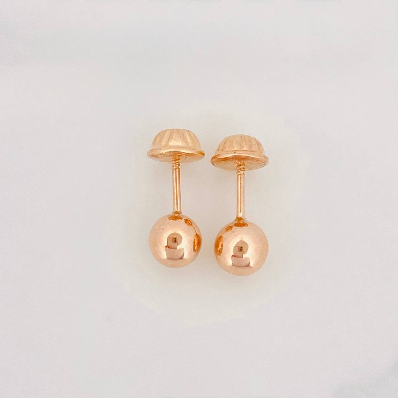 Topos Bola Lisa 0.6g / 6mm Oro Rosa 18K