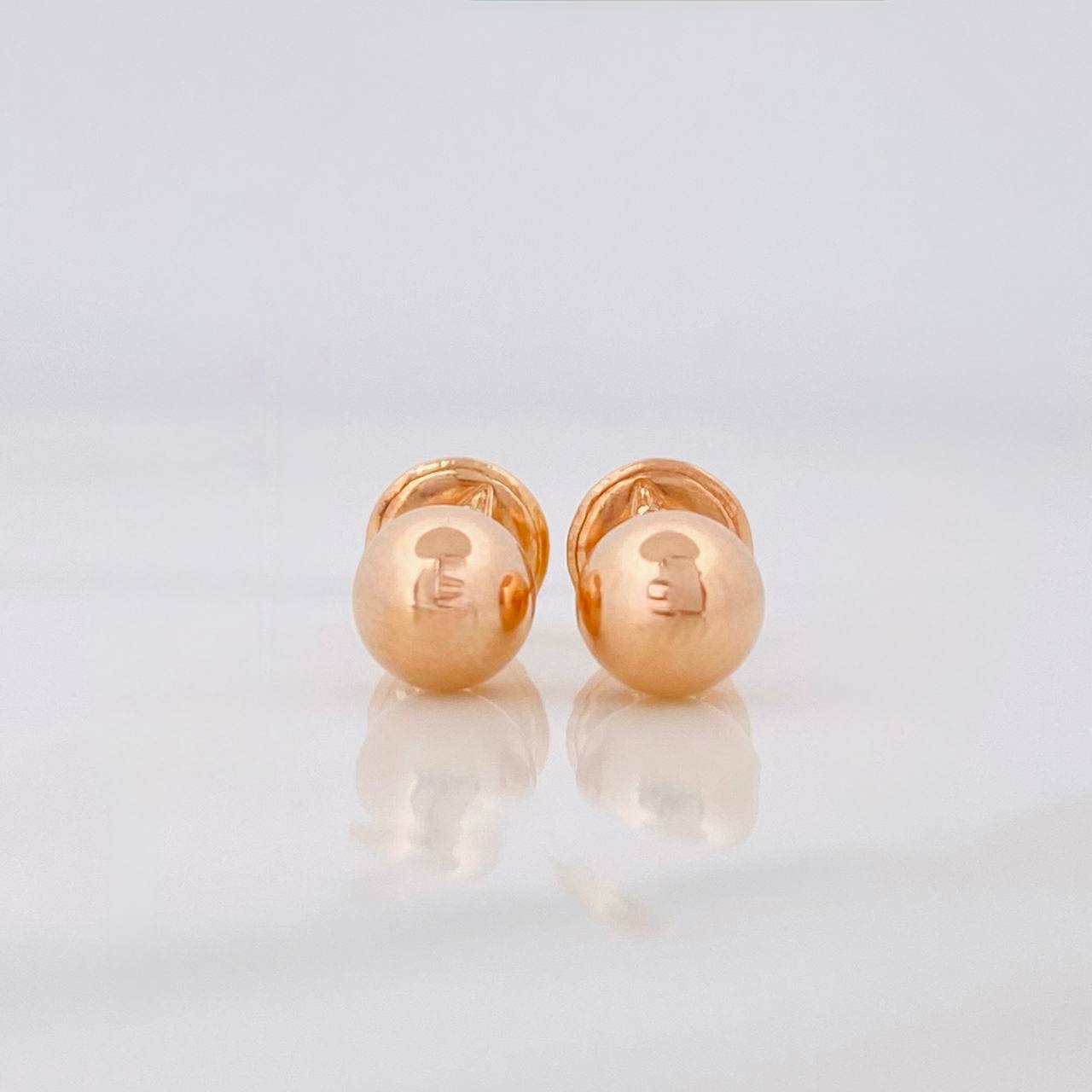 Topos Bola Lisa 0.6g / 6mm Oro Rosa 18K