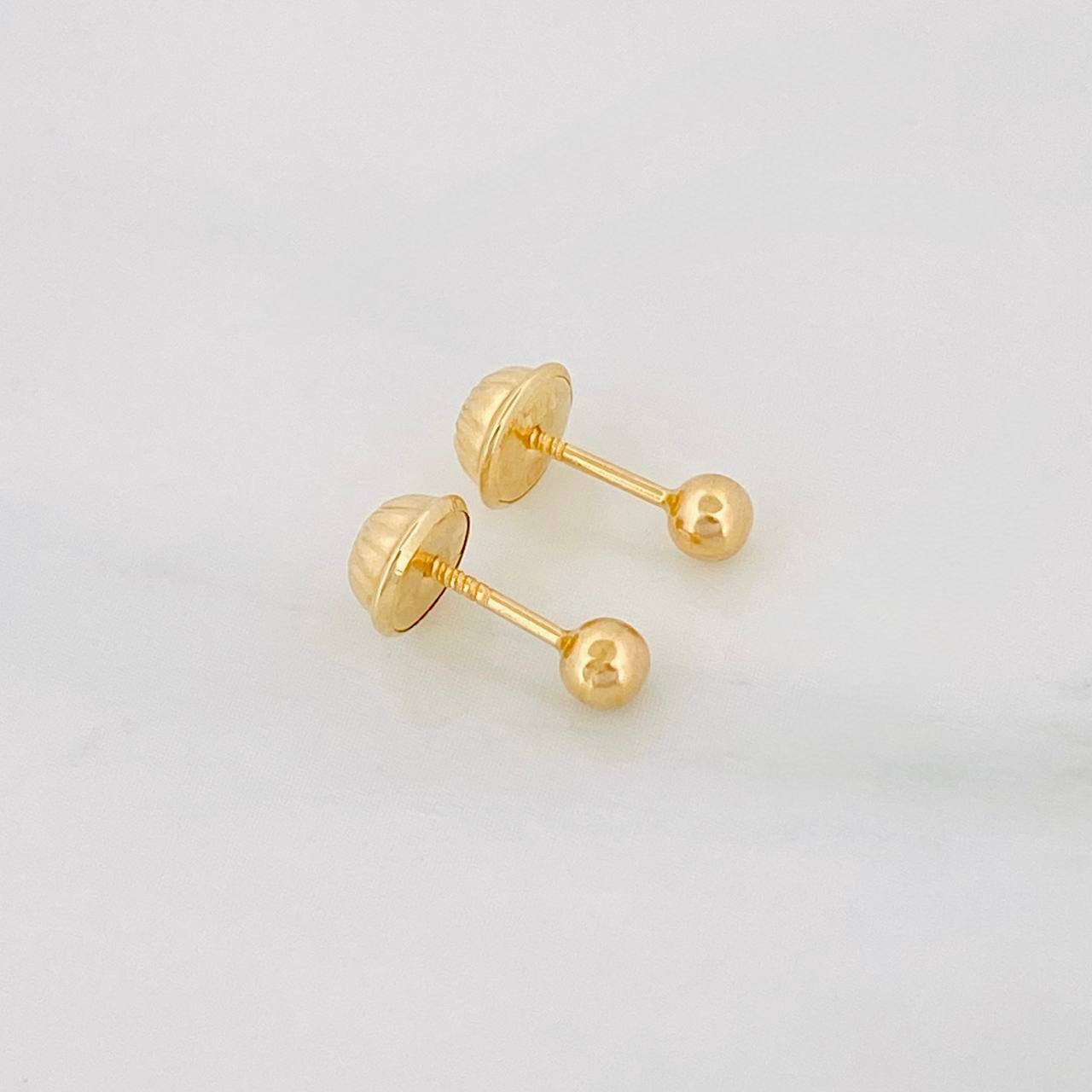 Topos Bola Lisa 0.4g / 3mm Oro Amarillo 18K