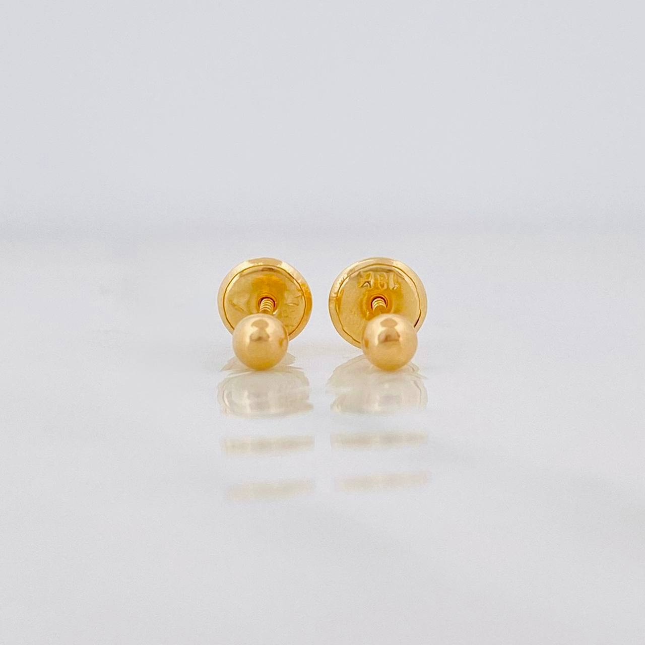 Topos Bola Lisa 0.4g / 3mm Oro Amarillo 18K