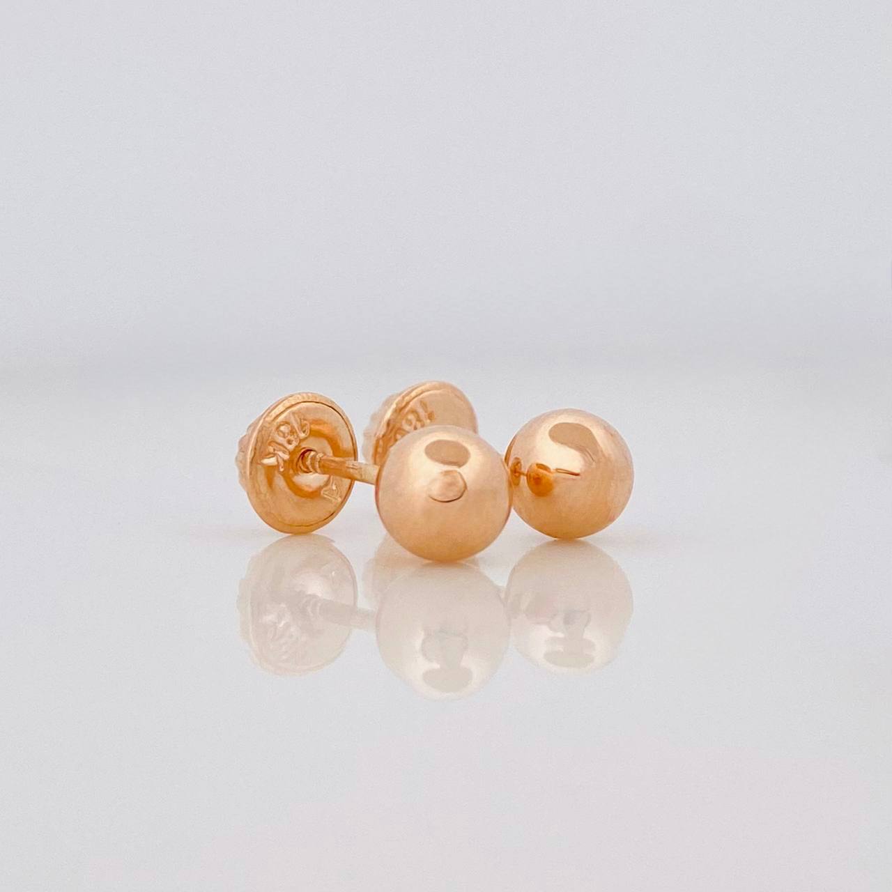 Topos Bola Lisa 0.7g / 6mm Oro Rosa 18K