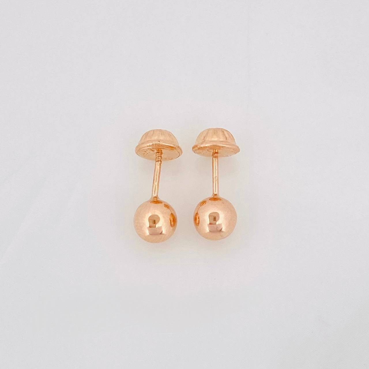 Topos Bola Lisa 0.7g / 6mm Oro Rosa 18K