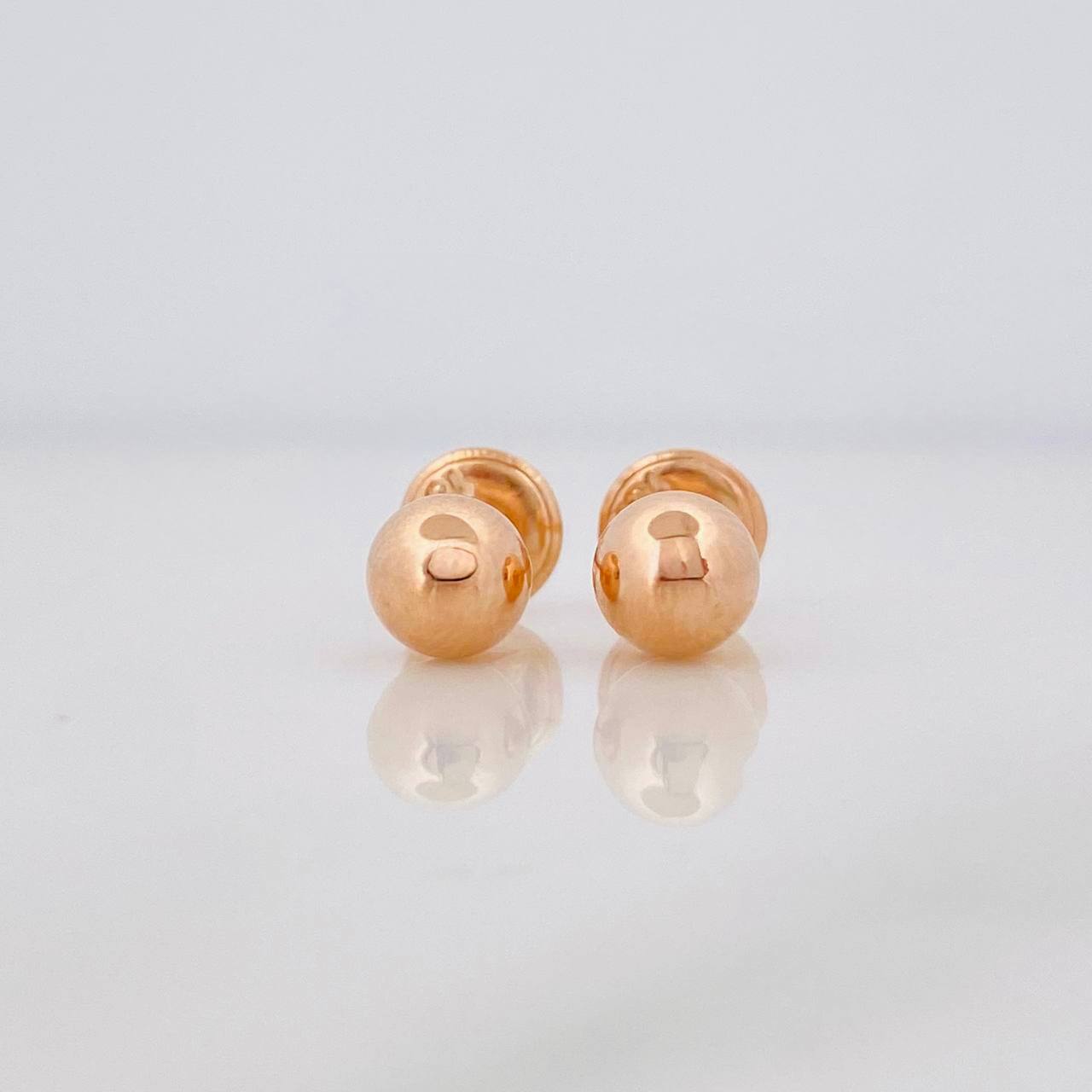 Topos Bola Lisa 0.7g / 6mm Oro Rosa 18K