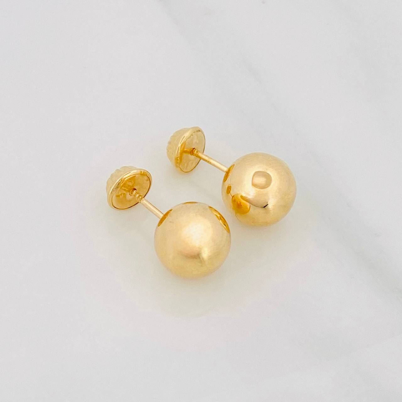 Topos Bola Lisa 0.9g / 8mm Oro Amarillo 18K