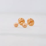 Topos Bola Lisa 0.4g / 3mm Oro Rosa 18K