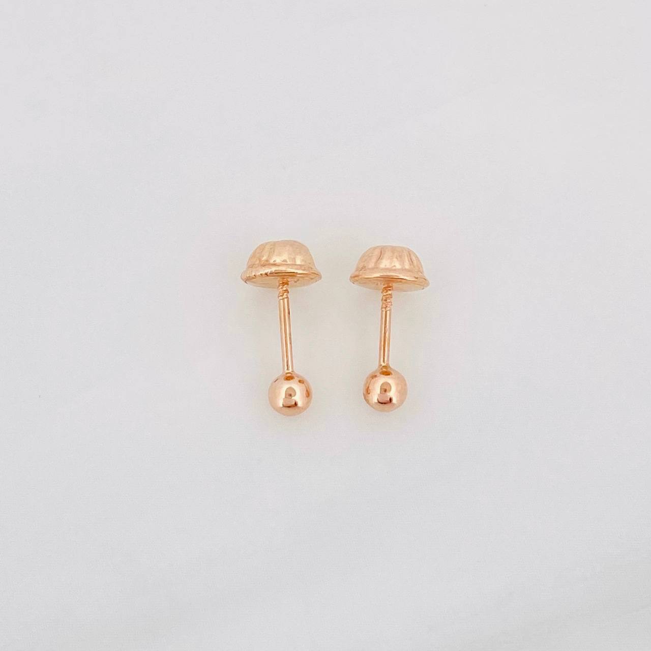 Topos Bola Lisa 0.4g / 3mm Oro Rosa 18K