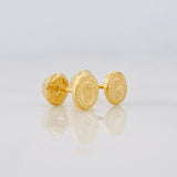 Topos Corona Punteada 0.7g / 7.7mm Oro Amarillo 18K