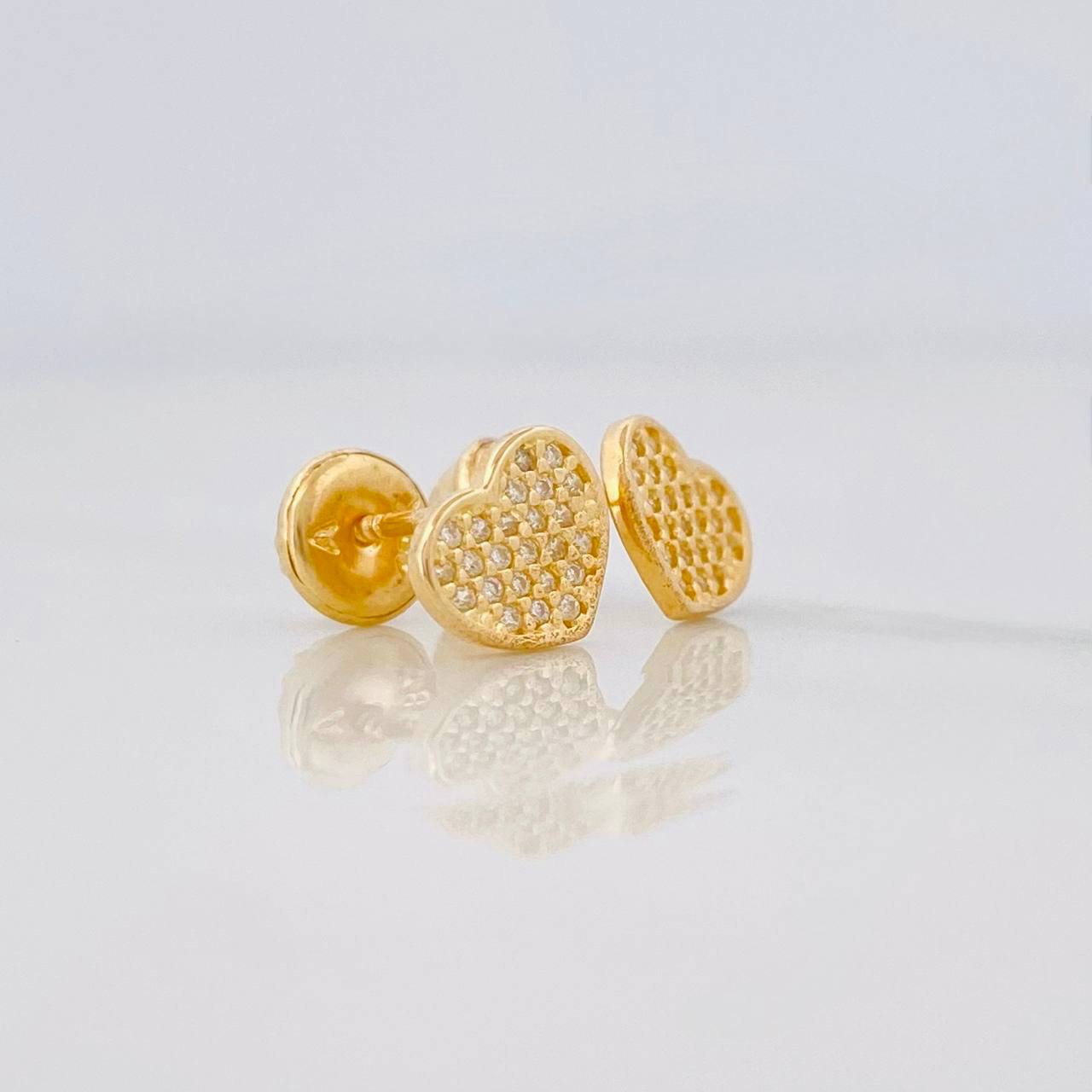 Topos Corazón Tupido 1.05g / 7.4mm Oro Amarillo 18K