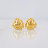 Topos Corazón Punteados 0.75g / 8.1mm Oro Amarillo 18K