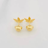 Topos Hojas Punteadas 0.8g / 7.6mm Oro Amarillo 18K
