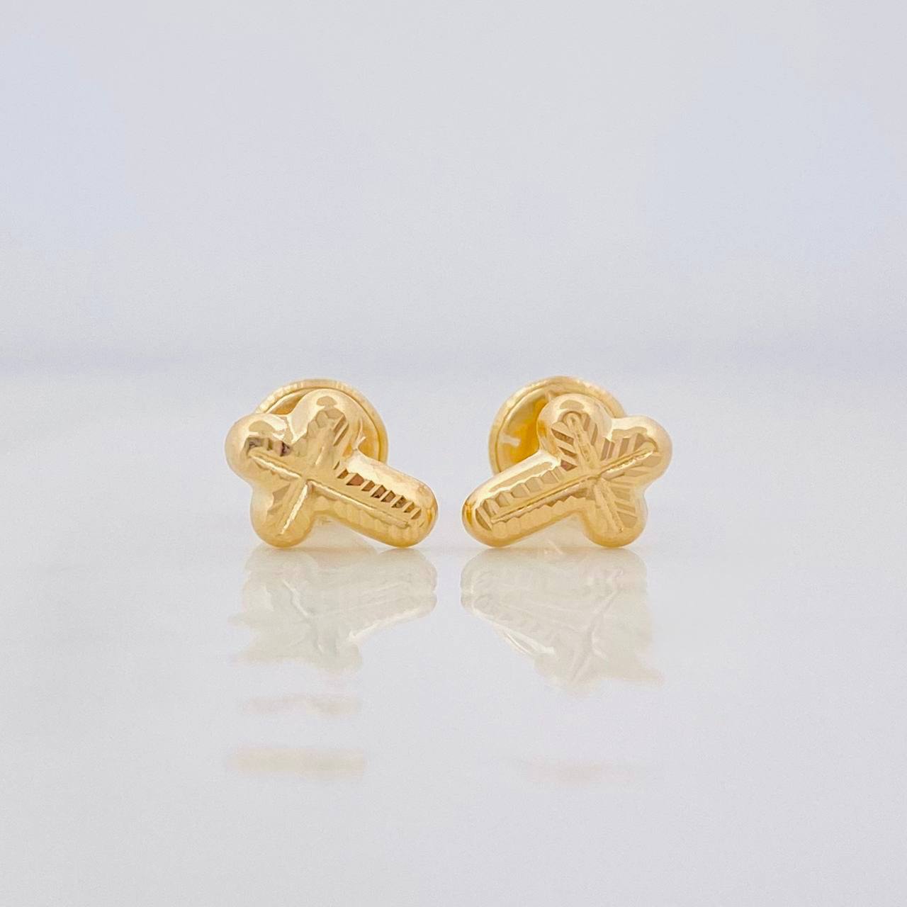 Topos Cruz Diamantada 0.6g / 5.9mm Oro Amarillo 18K