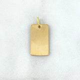 Dije Placa Rectangular 1.55gr / 2.5cm-1.1cm / Lisa Texturizada Oro Amarillo