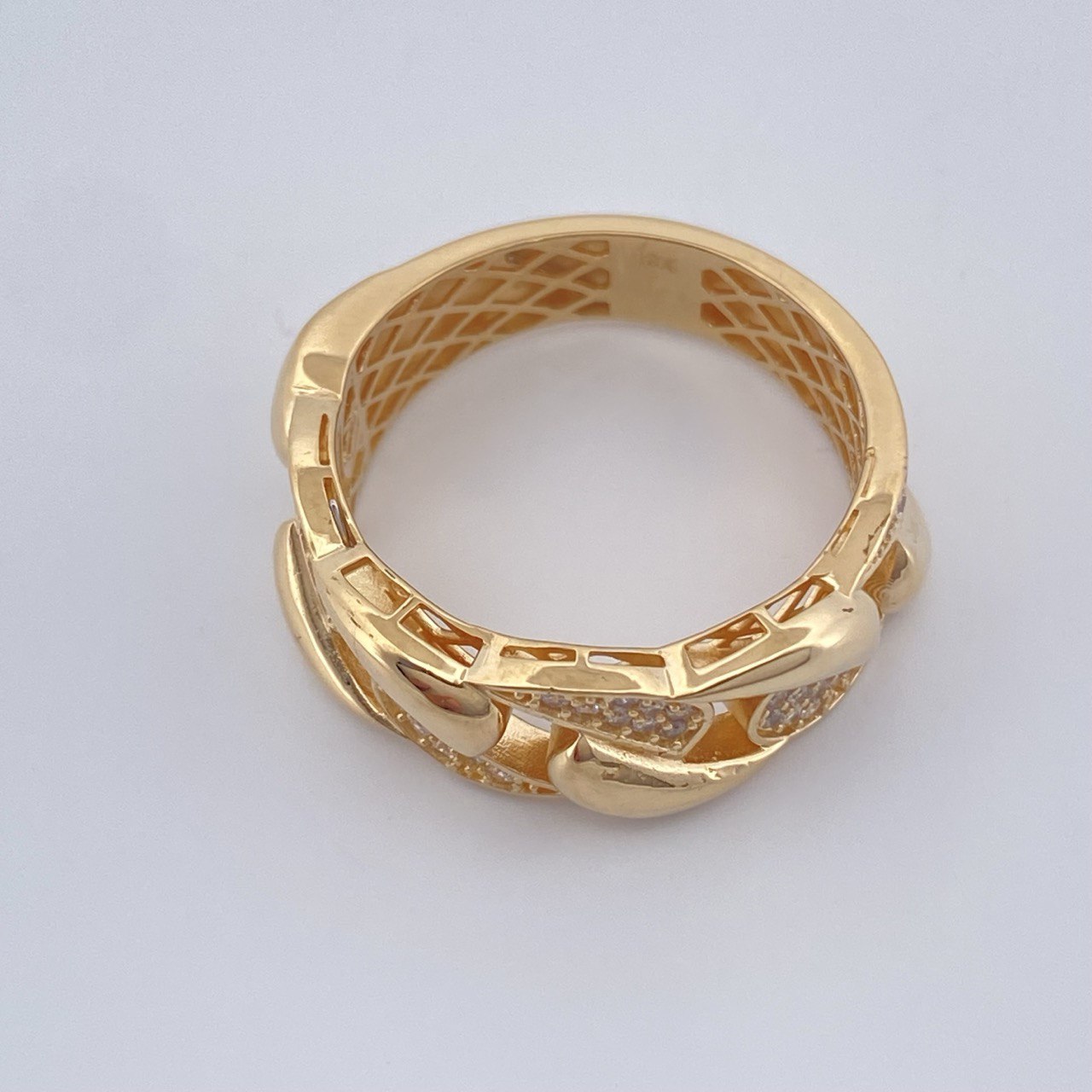 Anillo Cubano 5.7gr / T7 3/4 / Oro Amarillo 18K +