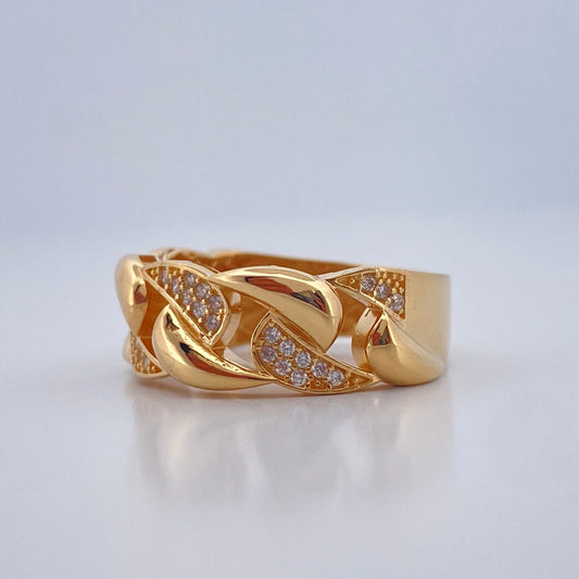 Anillo Cubano 5.7gr / T7 3/4 / Oro Amarillo 18K +