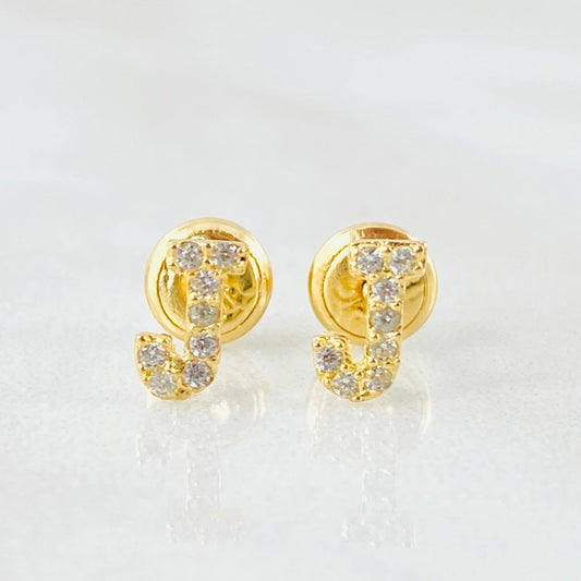 Topos Letra J 0.65gr / 3.7mm Oro Amarillo 18K *