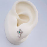 Topos Cruz Rosas Esmeralda 1.1gr / 7mm / Plata 925 %