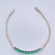 Pulso Tennis Cubano Esmeralda 4gr / 18.4cm / 3.32mm Plata 925 %