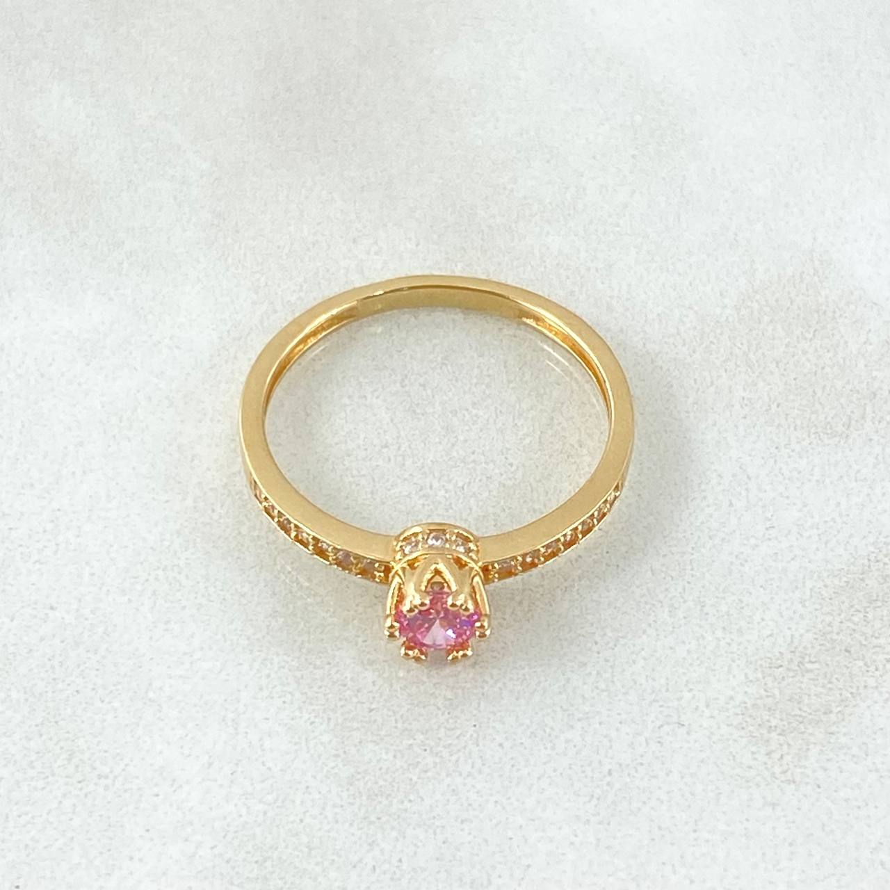 Anillo Solitario Coronado 2.05gr / T6 3/4 / Oro 18K ©