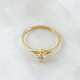 Anillo Solitaro Rombo Hueco 1.55gr / T7 3/4 / Oro 18K ©