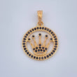Dije Corona RX 1.65gr / 2.3cm / Circones Negros Oro Amarillo 18K $
