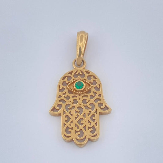 Dije Mano Hamsa 1.3gr / 2.6cm / Oro Amarillo 18K $