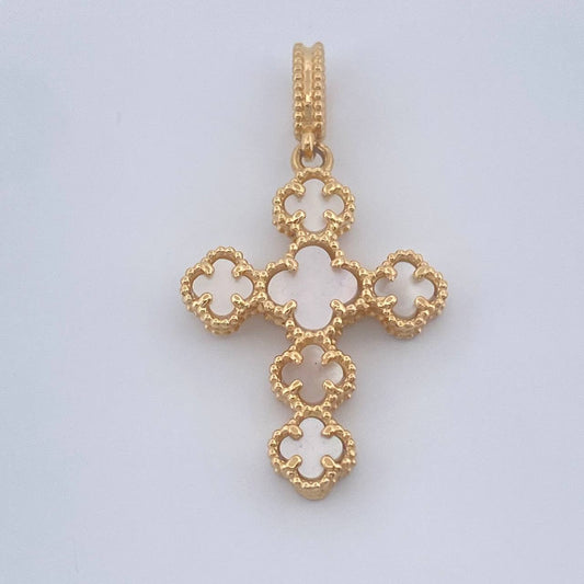 Dije Cruz Trebol 2.65gr / 3.2cm / Oro Amarillo Nac.Esp. 18K $