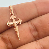 Dije Cruz Cristo 1.6gr / 3.1cm / Oro Rosa 18K $
