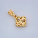 Dije Trebol Dorado 1.3gr / 1.8cm / Oro Amarillo Nac.Esp. 18K $