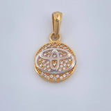 Dije Circulo Marca Automovil 2.3gr / 2.3cm / Dos Oros Amarillo Blanco 18K $