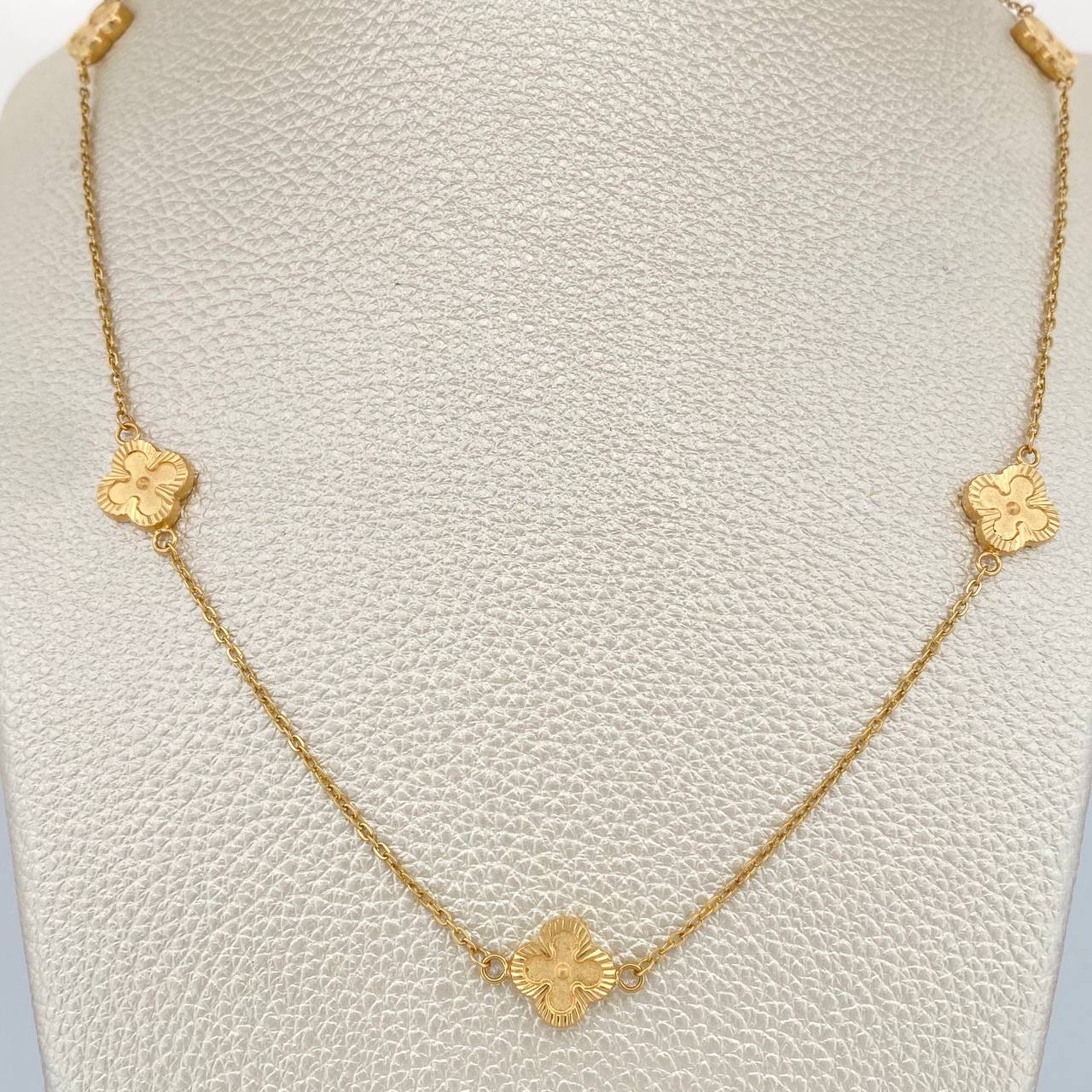 Cadena Trebol 4.6gr / 46cm / 1mm Oro Amarillo 18K $