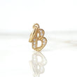 Dije Letra B Silueta 0.75gr / 1.6cm / Circones Blancos Oro Amarillo