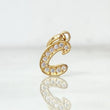Dije Letra C Silueta 0.5gr / 1.6cm / Circones Blancos Oro Amarillo