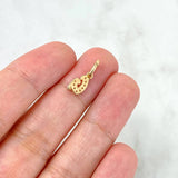 Dije Letra G Silueta 0.5gr / 2cm / Circones Blancos Oro Amarillo 18K ©