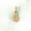 Dije Letra G Silueta 0.5gr / 0.5cm-Circones Blancos Oro Amarillo 18K *