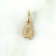 Dije Letra G Silueta 0.5gr / 2cm / Circones Blancos Oro Amarillo 18K ©