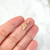 Dije Letra P Silueta 0.65gr / 1.6cm / Circones Blancos Oro Amarillo