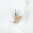 Dije Letra Y Silueta 0.6gr / 1.6cm / Circones Blancos Oro Amarillo