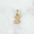 Dije Letra Z Silueta 0.7gr / 2.1cm-Circones Blancos Oro Amarillo 18K *