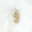 Dije Letra J Silueta 0.6gr / 1.6cm / Circones Blancos Oro Amarillo
