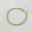 Pulso Militar Luna 6.7gr / 19cm / 3mm Bolas Diamantadas Oro Amarillo Nac.Esp *