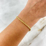 Pulso Militar Luna 6.7gr / 19cm / 3mm Bolas Diamantadas Oro Amarillo Nac.Esp *