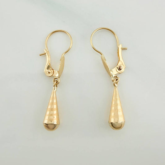 Candongas Lagrima 0.7gr / 2.5cm / Oro Amarillo 18K %