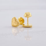 Topos Corazón Diamantado 0.65g / 6.9mm Oro Amarillo 18K