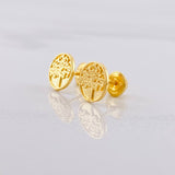 Topos Árbol de la Vida 1.4g / 8.5mm Oro Amarillo 18K