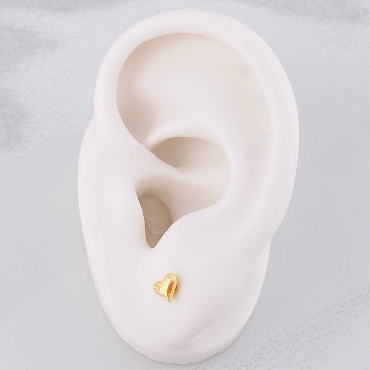 Topos Corazón Diamantado 0.5g / 4.3mm Oro Amarillo 18K