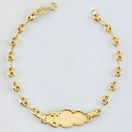 Pulso Bebé Gc Divino Niño Nube Bordeada 1.8gr / 14cm / 3.5mm Oro Amarillo 18K ©